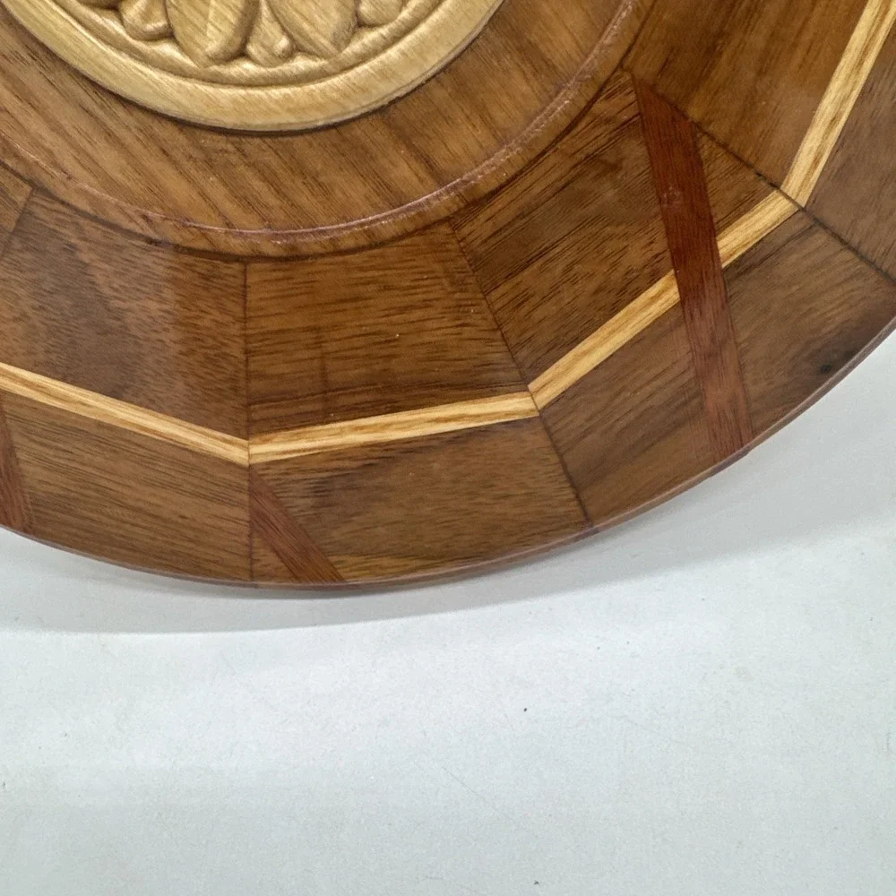 Lazy Susan Mixed Wood Some Inlaid With Spinning Tray 10